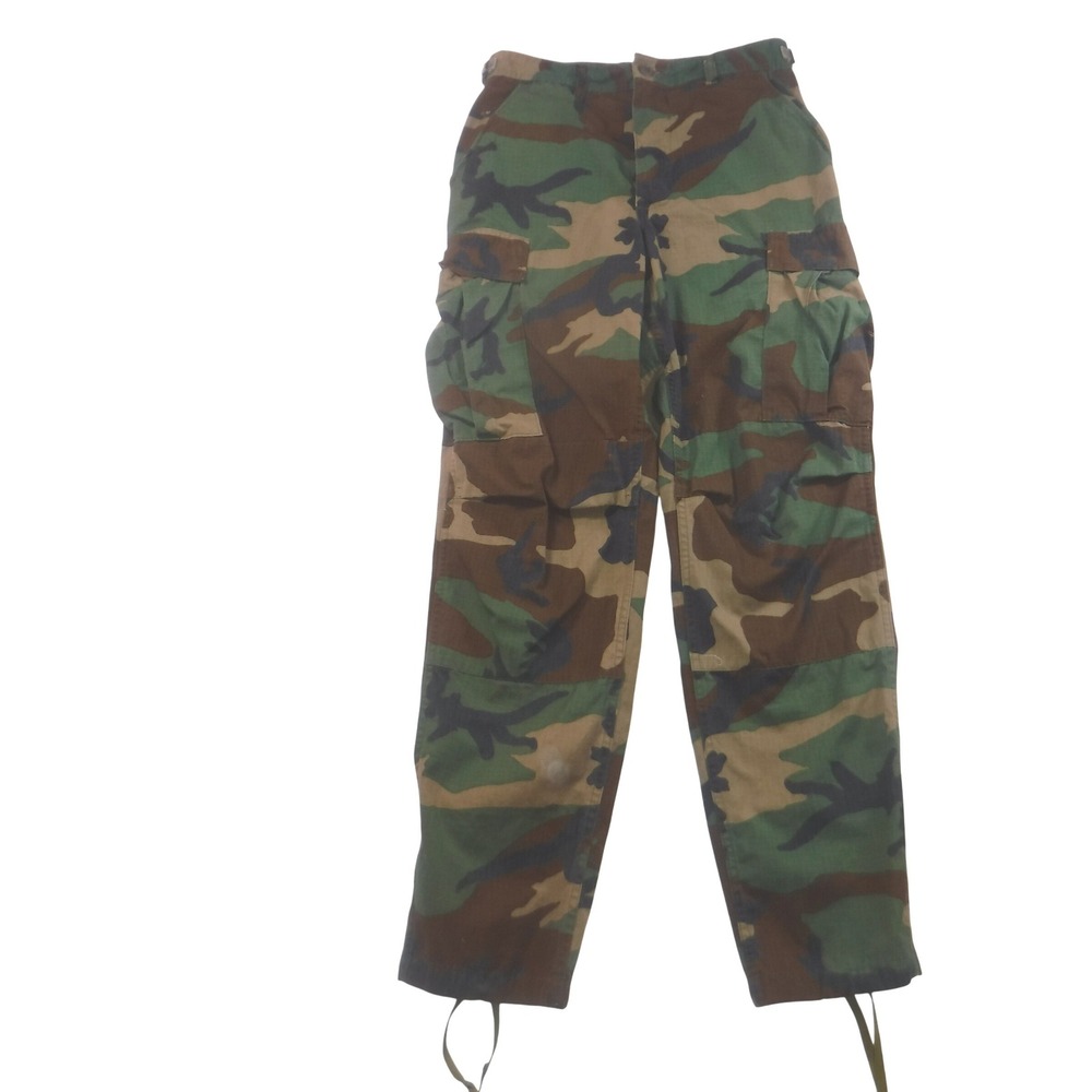 Military‎ Woodland Camo Cargo Pants Ripstop Combat Trousers Waist 27-31  Flaw